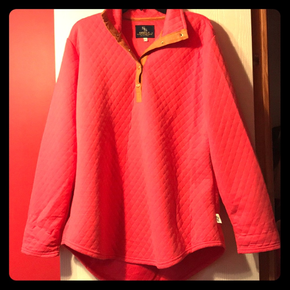 Simply southern quilted 1/4 button pull over.